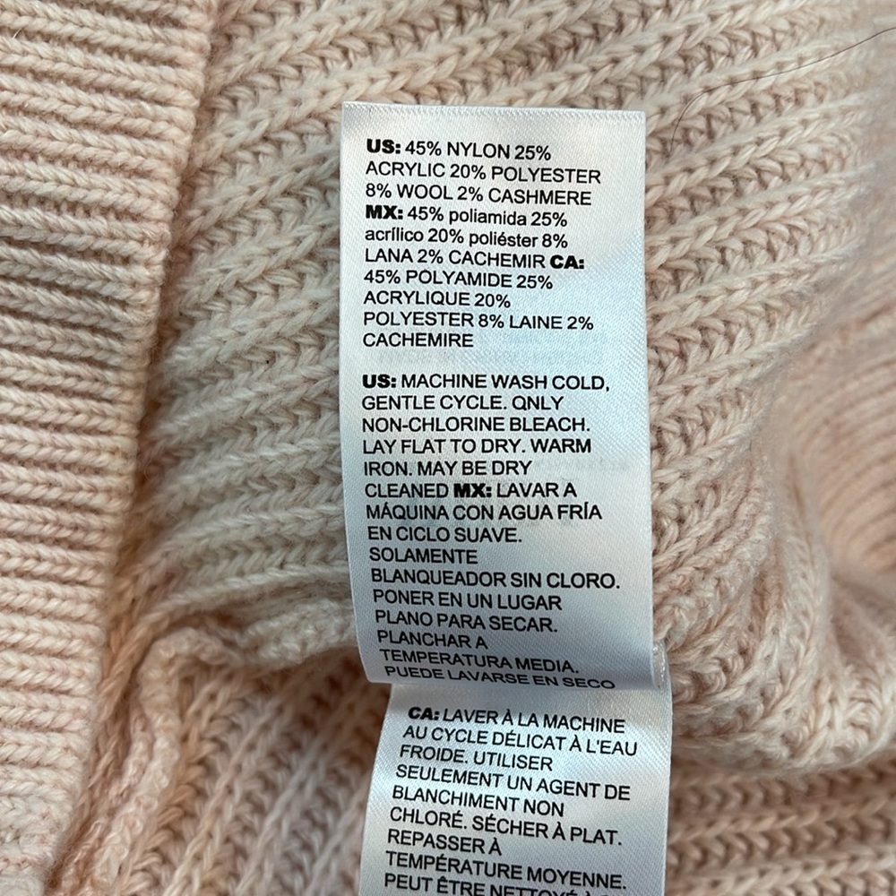 WHBM BLUSH OFF-THE-SHOULDER CABLE KNIT SWEATER - Picture 12 of 12